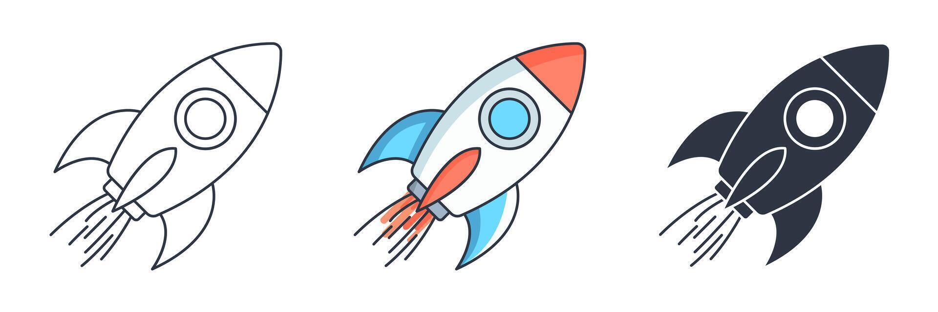 Rocket icon symbol illustration isolated on white background vector