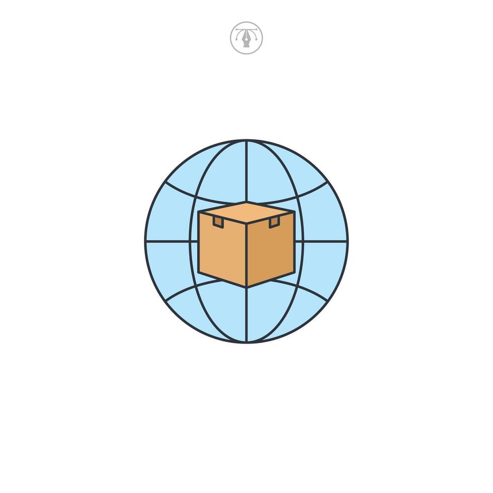 Logistics Network, global logistics icon symbol illustration isolated on white background vector