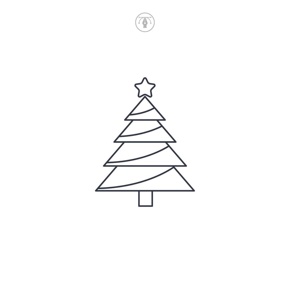 Christmas tree icon symbol illustration isolated on white background vector
