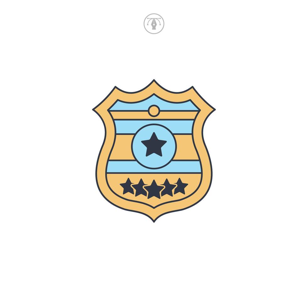 Police Badge icon symbol illustration isolated on white background vector