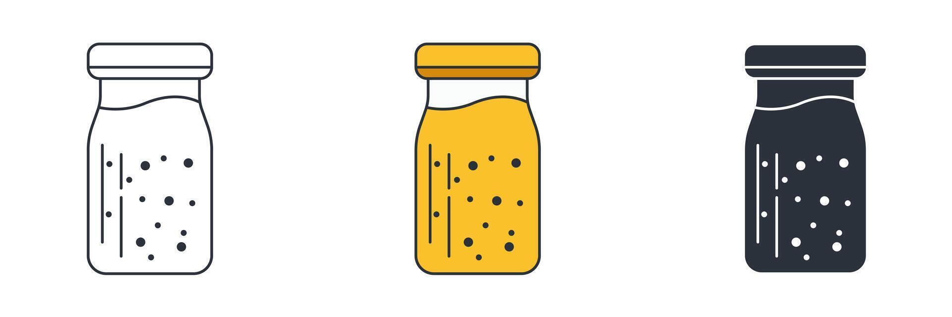 Mustard sauce icon symbol illustration isolated on white background vector