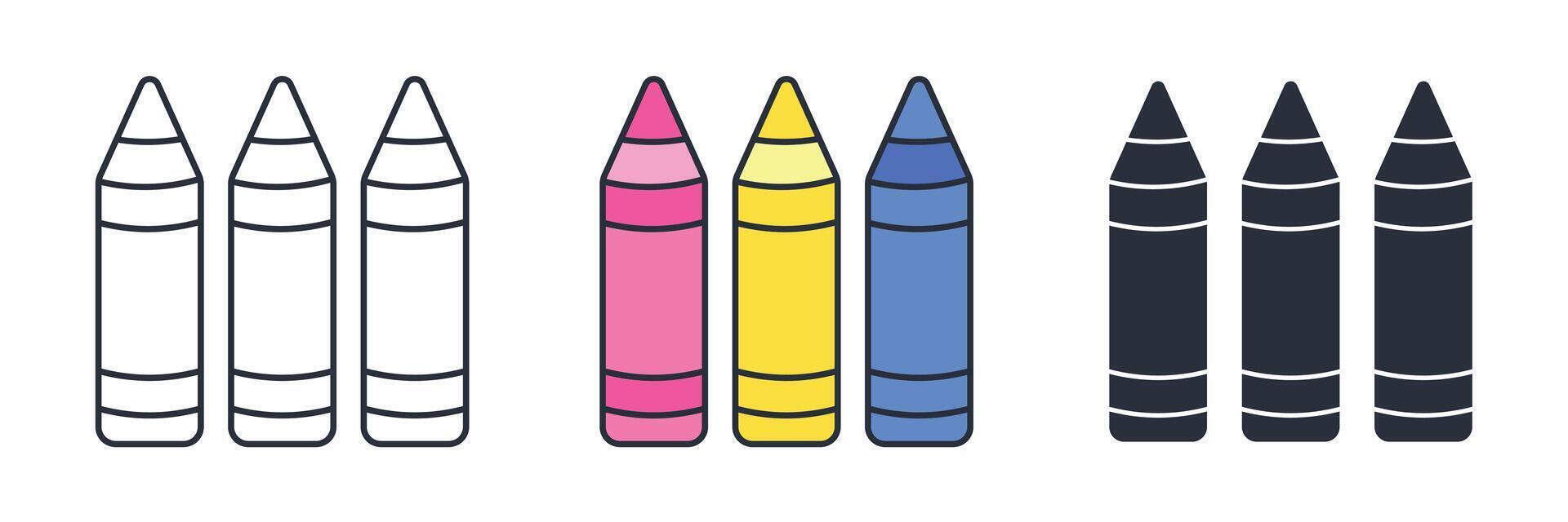 Crayon icon symbol illustration isolated on white background vector