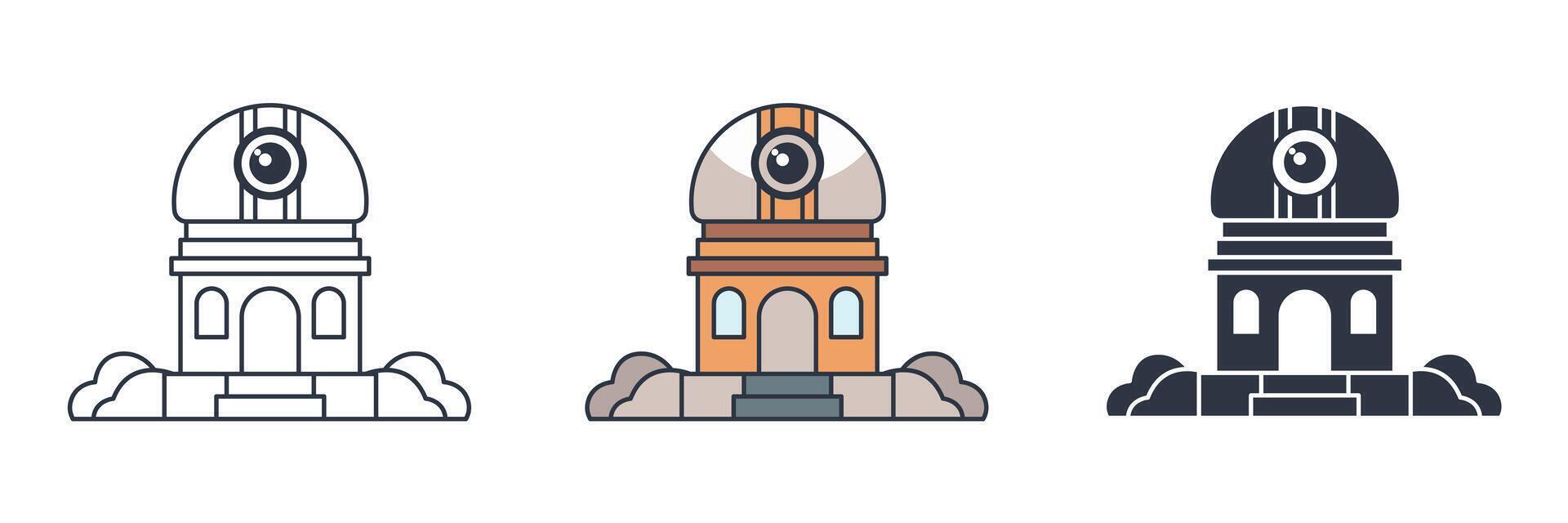 Observatory icon symbol illustration isolated on white background vector