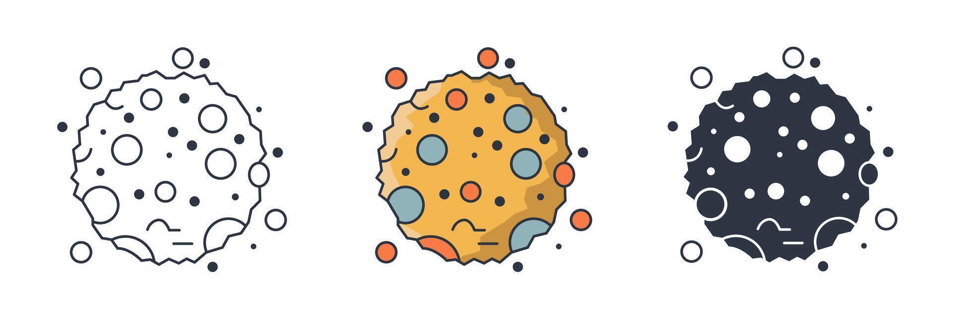 Asteroid icon symbol illustration isolated on white background vector