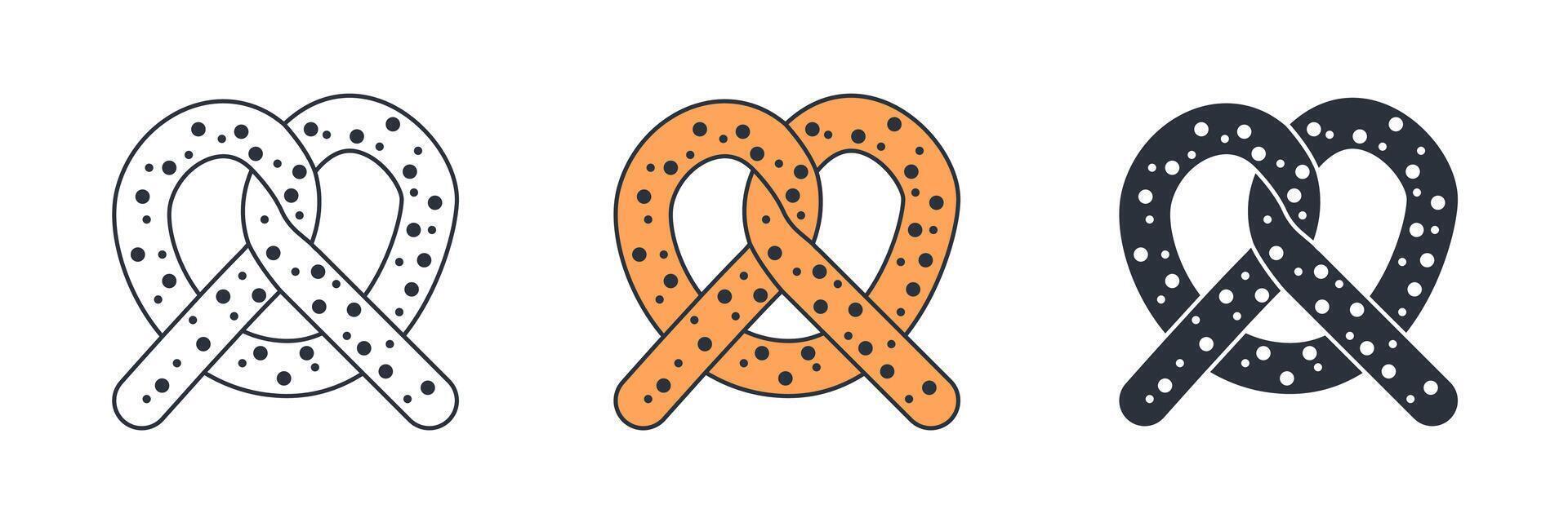 Pretzel icon symbol illustration isolated on white background vector