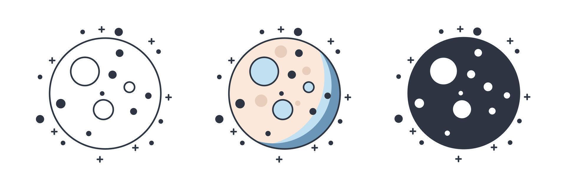Moon icon symbol illustration isolated on white background vector