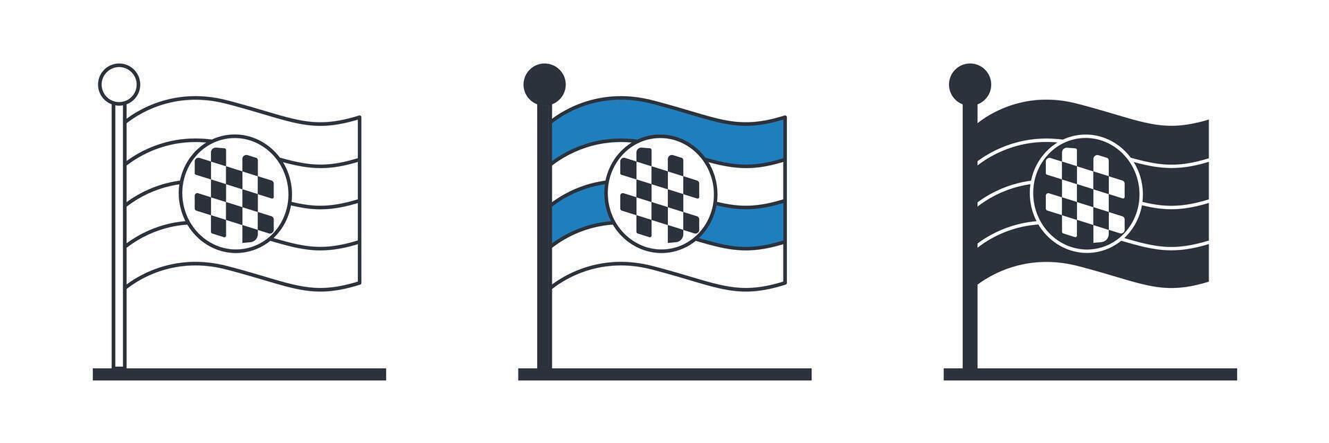 Bavarian Flag icon symbol illustration isolated on white background vector
