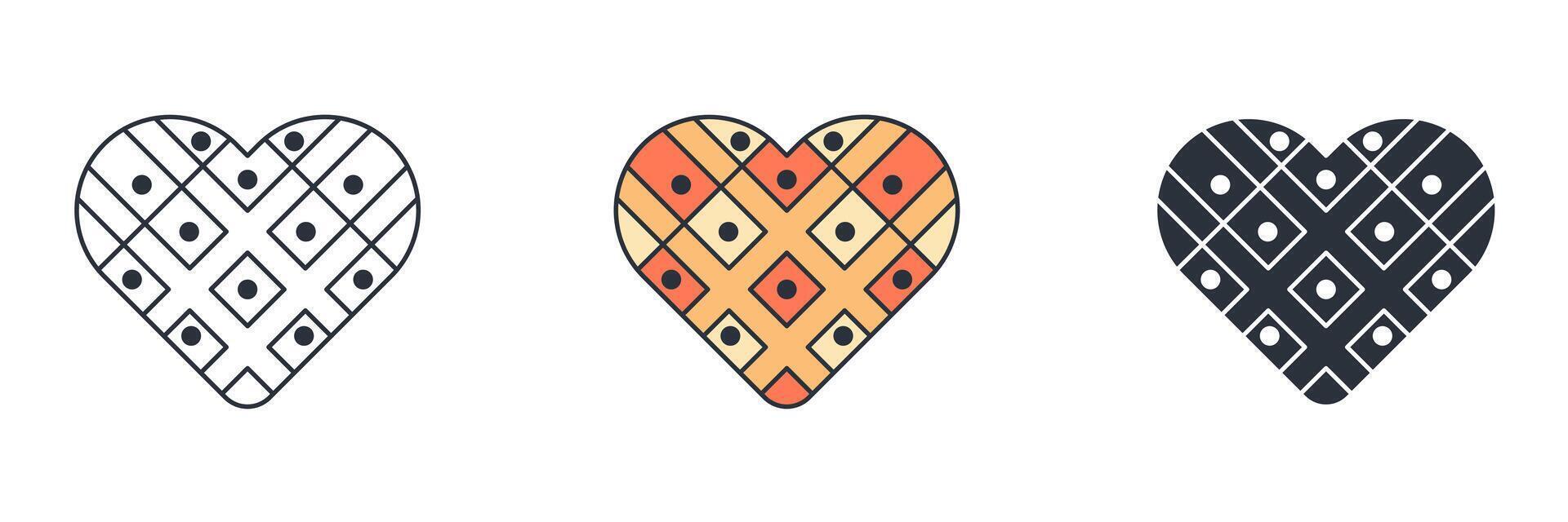 Lebkuchenherz, Gingerbread Heart icon symbol illustration isolated on white background vector