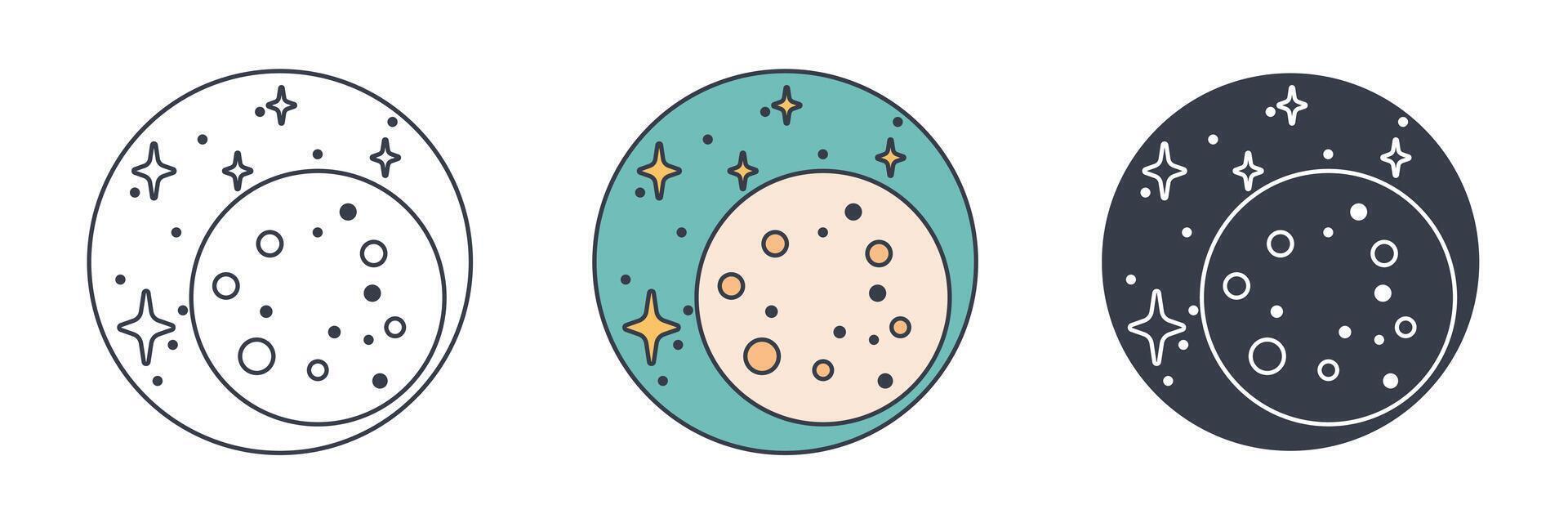 Moon icon symbol illustration isolated on white background vector