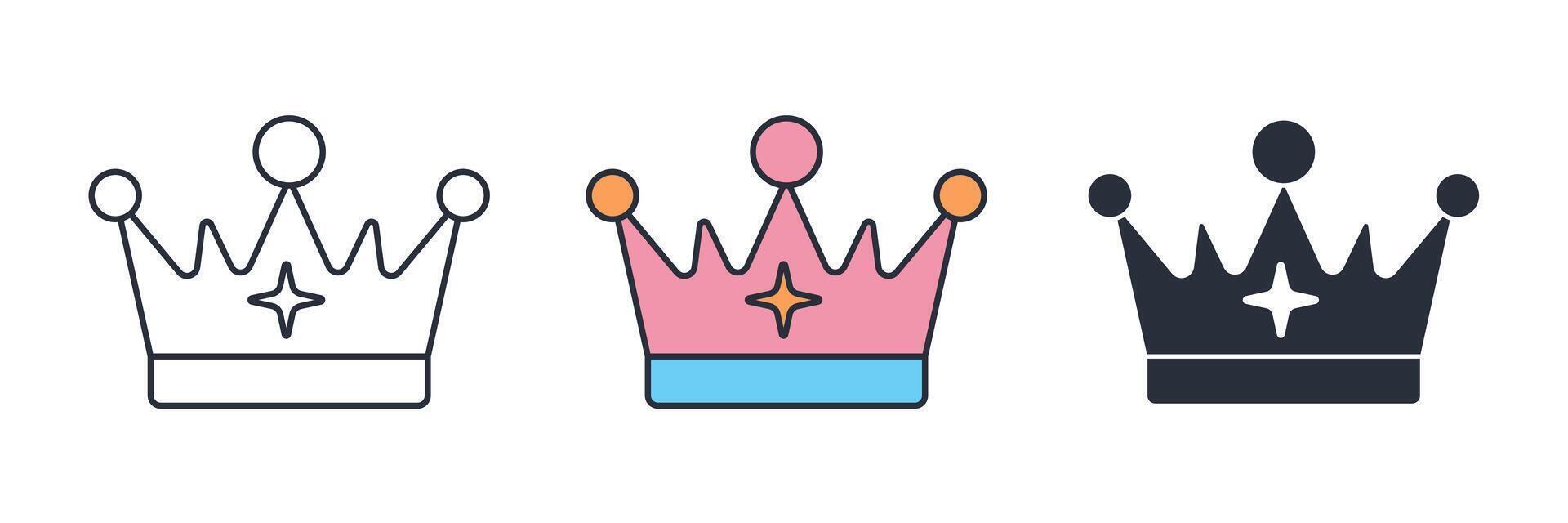 Crown Princess icon symbol illustration isolated on white background vector
