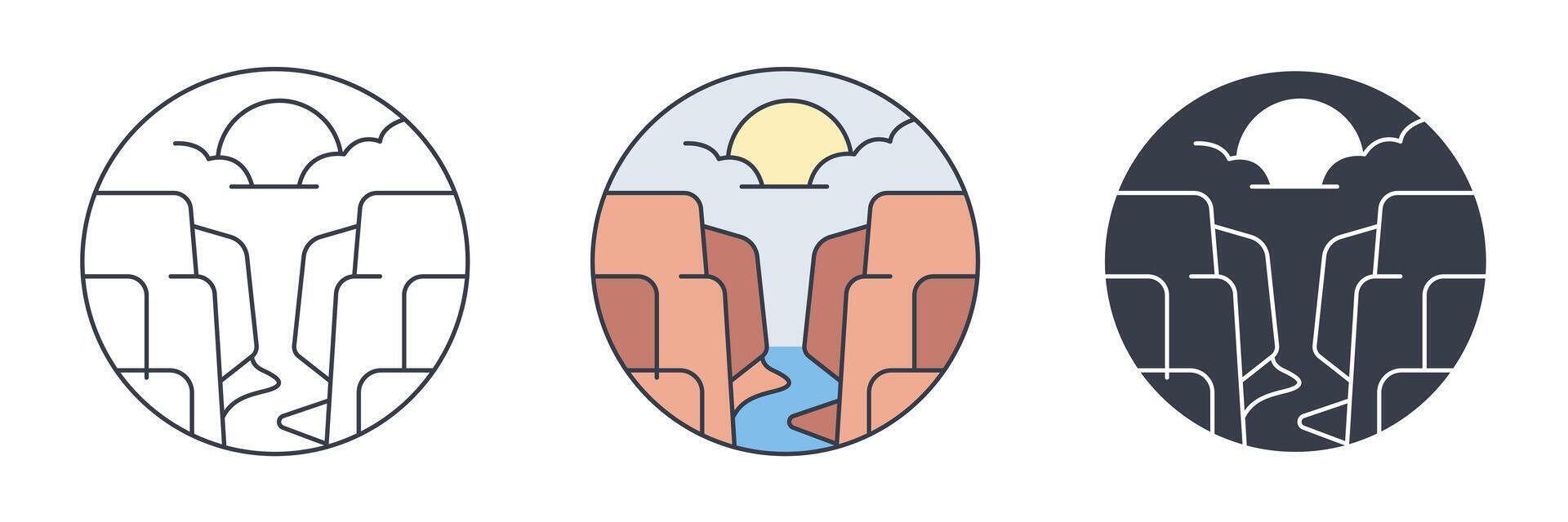 Canyon icon symbol illustration isolated on white background vector