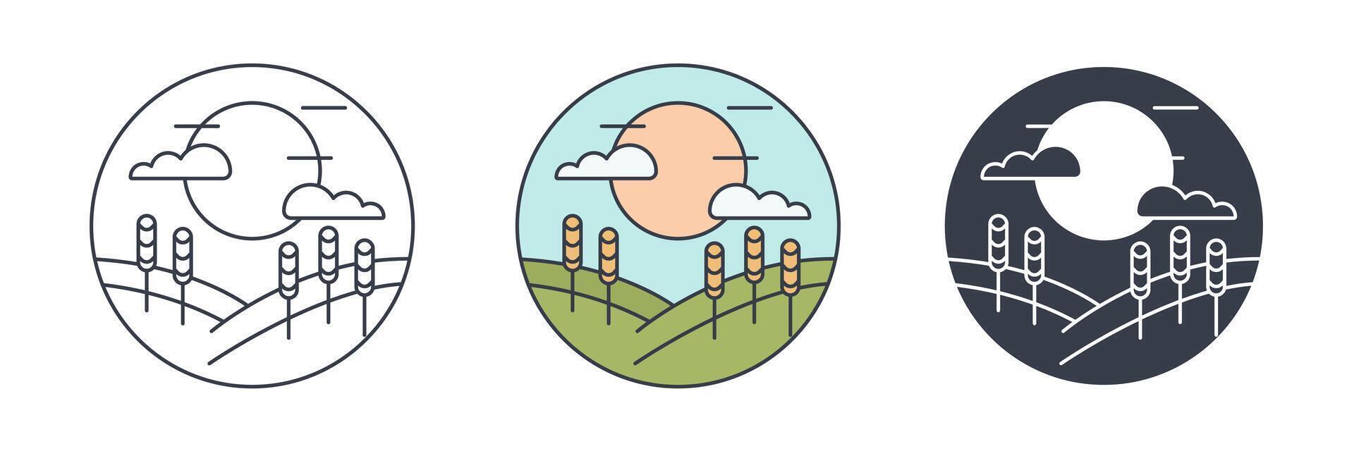 Meadow icon symbol illustration isolated on white background vector