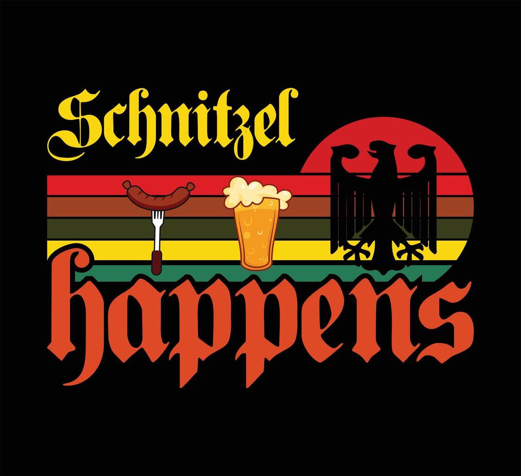 Schnitzel Happens T Shirt Design vector