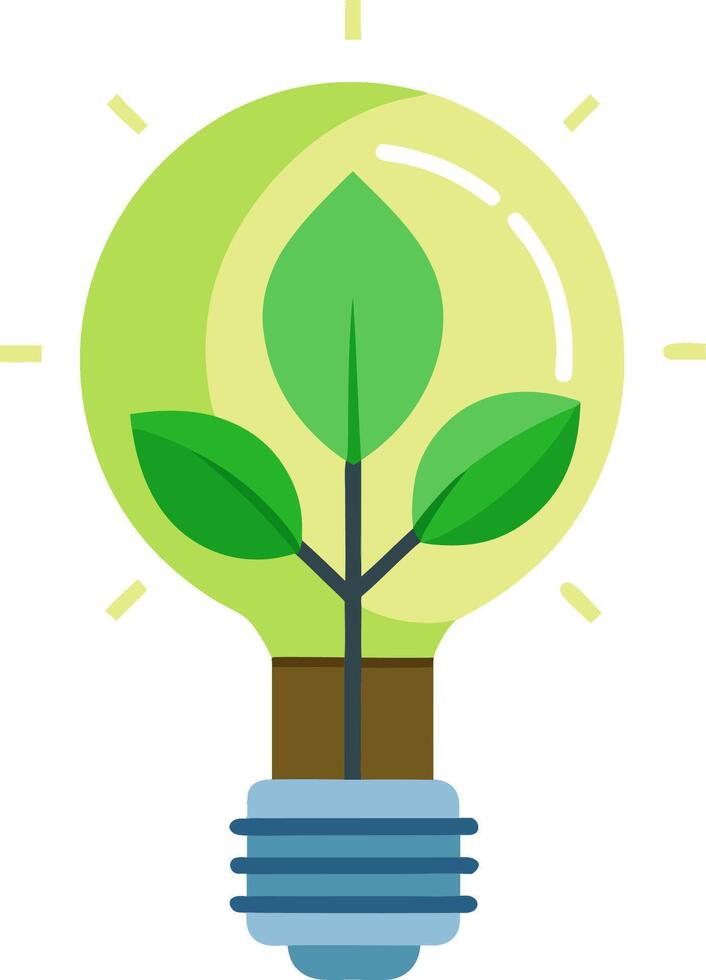 Creative business lightbulb with plant symbolizing sustainable innovation vector