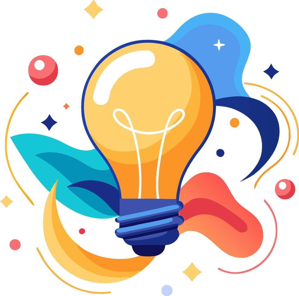 Creative business lightbulb with innovative and colorful design vector