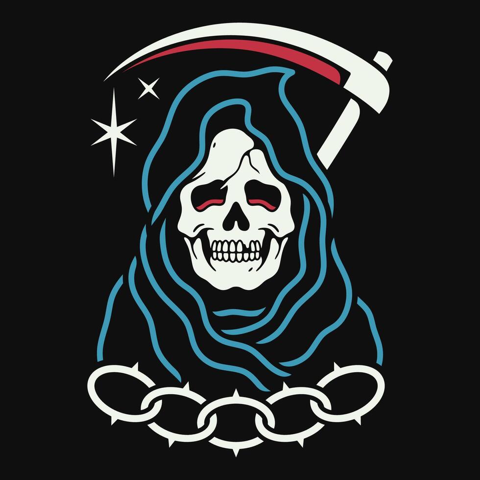 Grim reaper tattoo vector