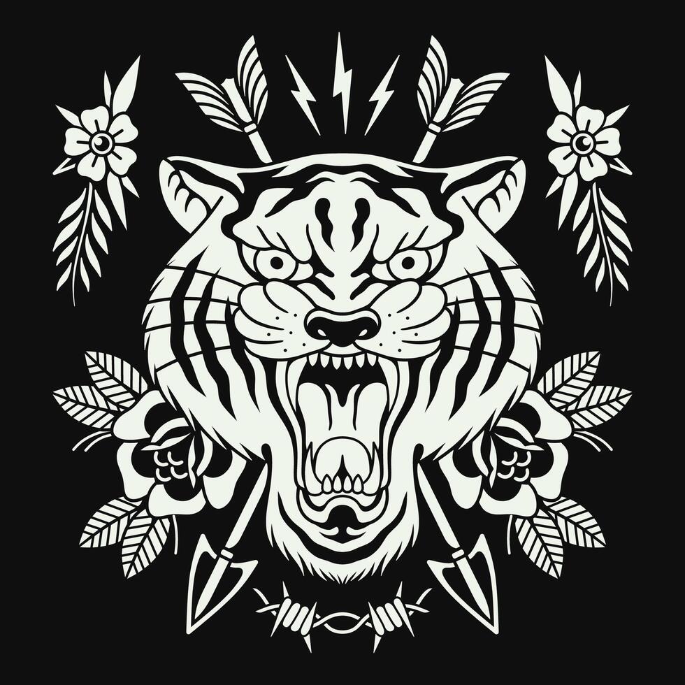 Traditional tattoo design vector