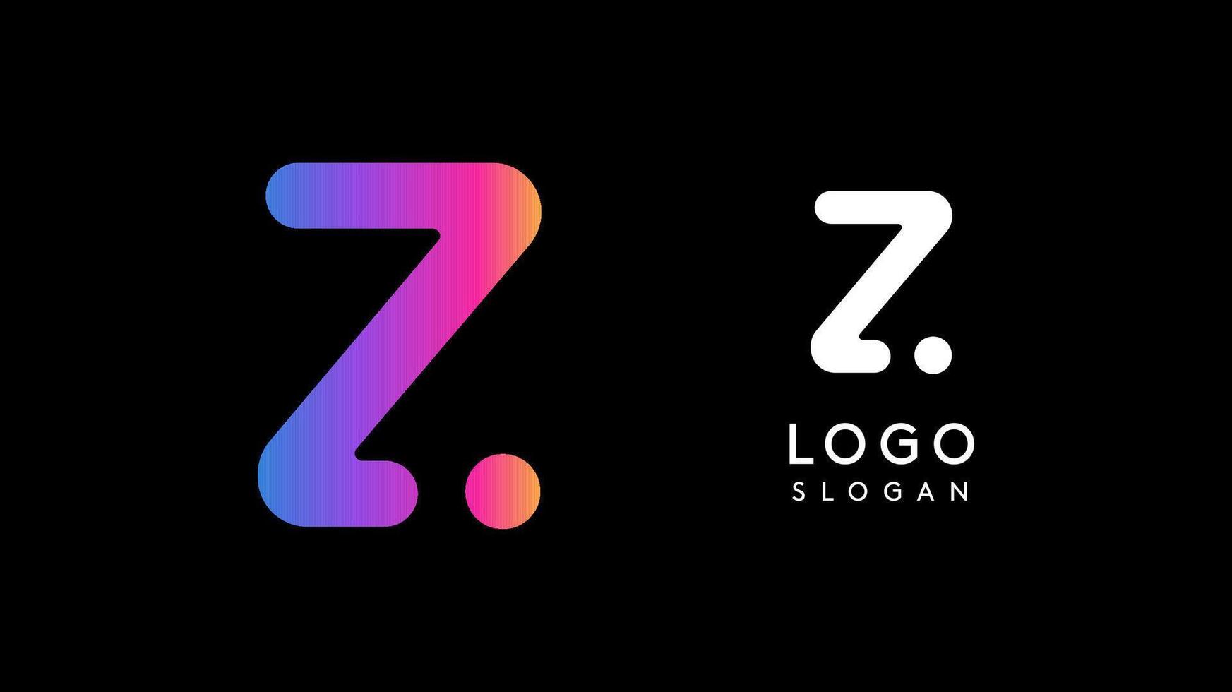 Minimalist geometric letter Z, bold rounded icon style, futuristic cyber logotype for digital tech branding, EDM event, modern science and sci-fi technology identity. illustration vector