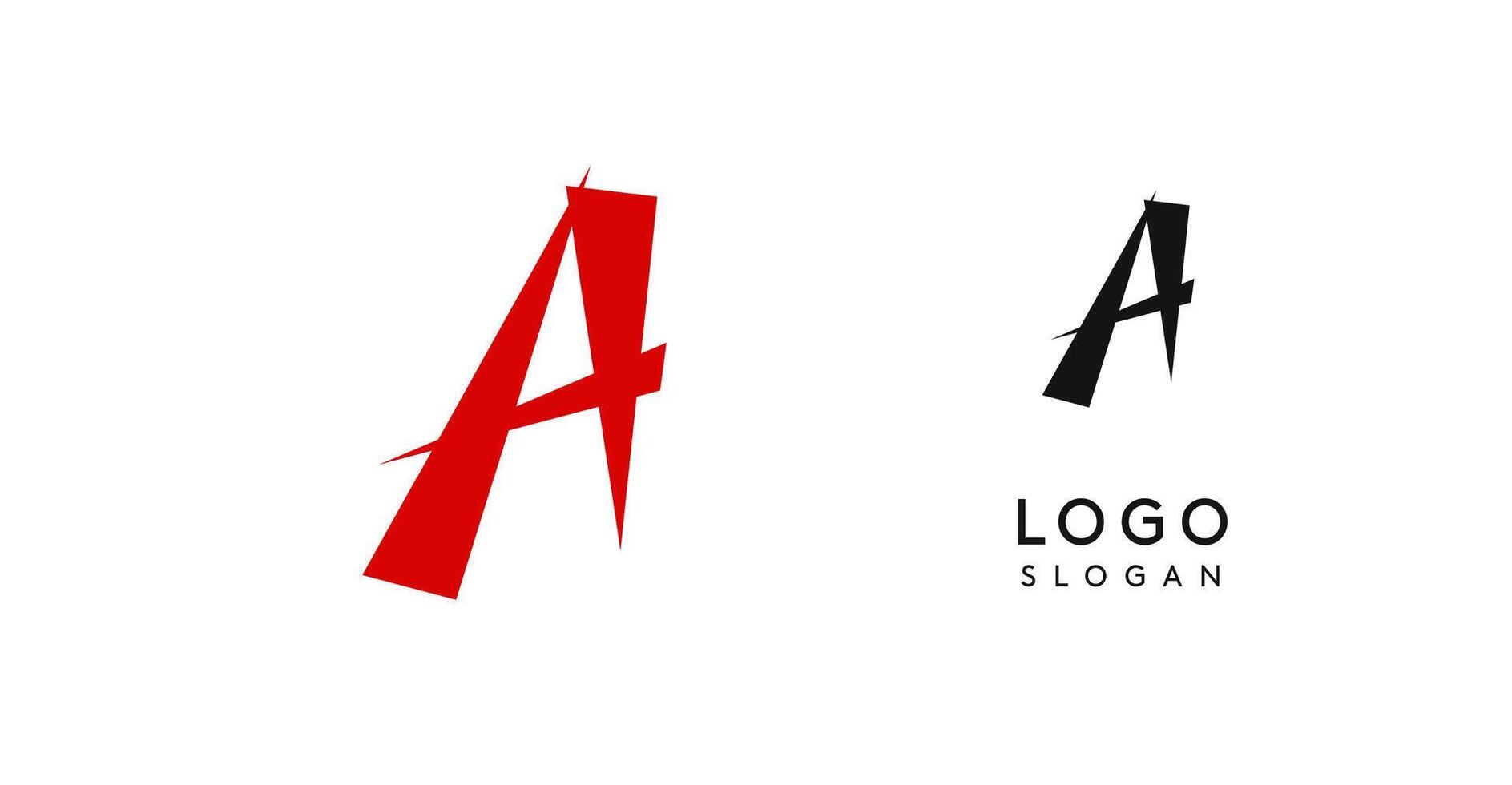 Simple brush pen letter A in Asian typographic style. Logo monogram for food and beverage packaging, Asian cuisine, restaurants, graphic design studios, and branding agencies. illustration. vector