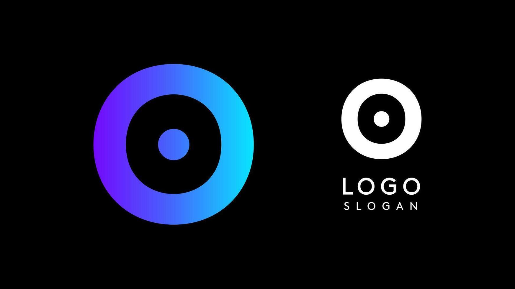 Minimalist geometric letter O, bold rounded icon style, futuristic cyber logotype for digital tech branding, EDM event, modern science and sci-fi technology identity. illustration vector