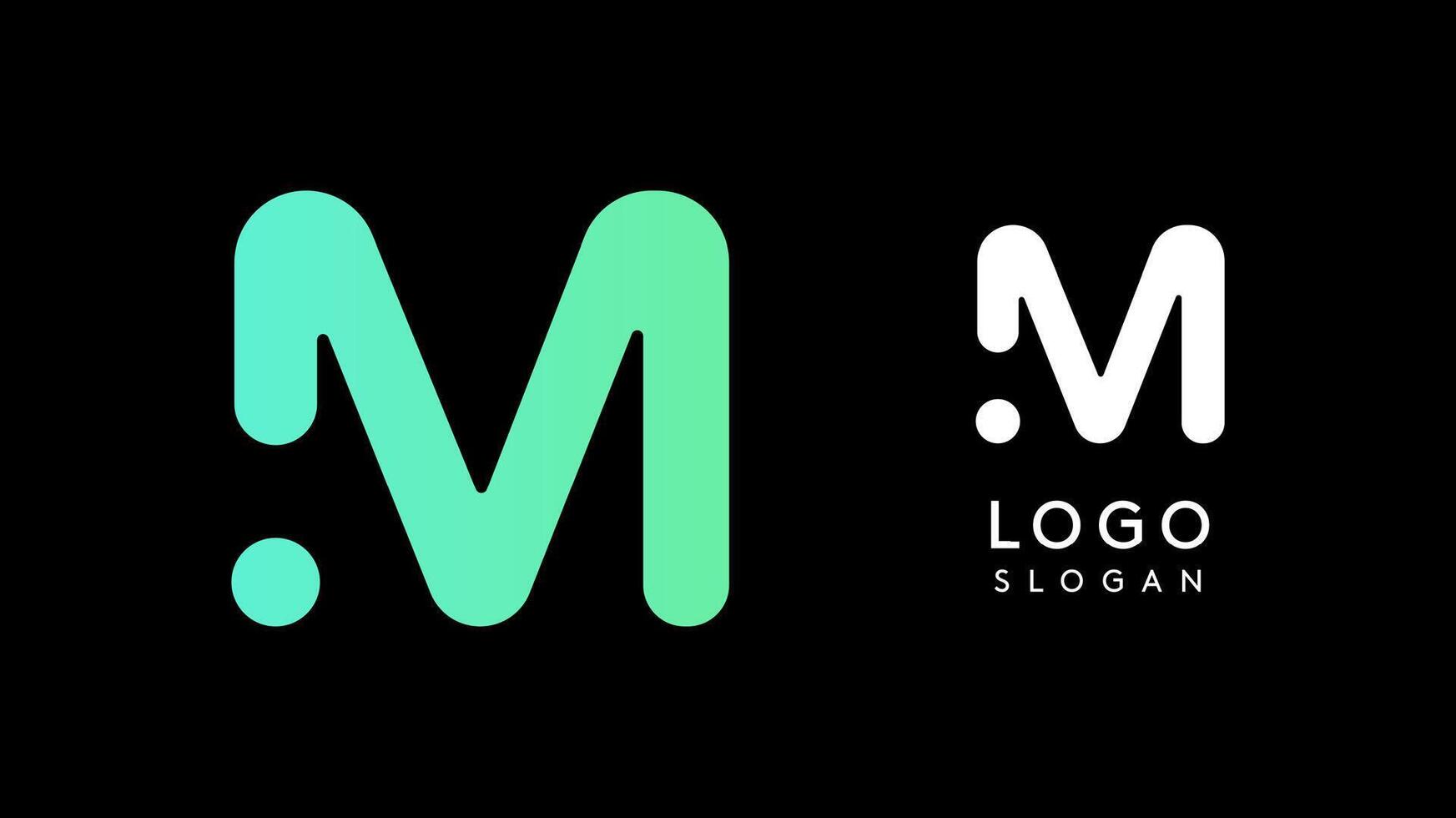 Minimalist geometric letter M, bold rounded icon style, futuristic cyber logotype for digital tech branding, EDM event, modern science and sci-fi technology identity. illustration vector