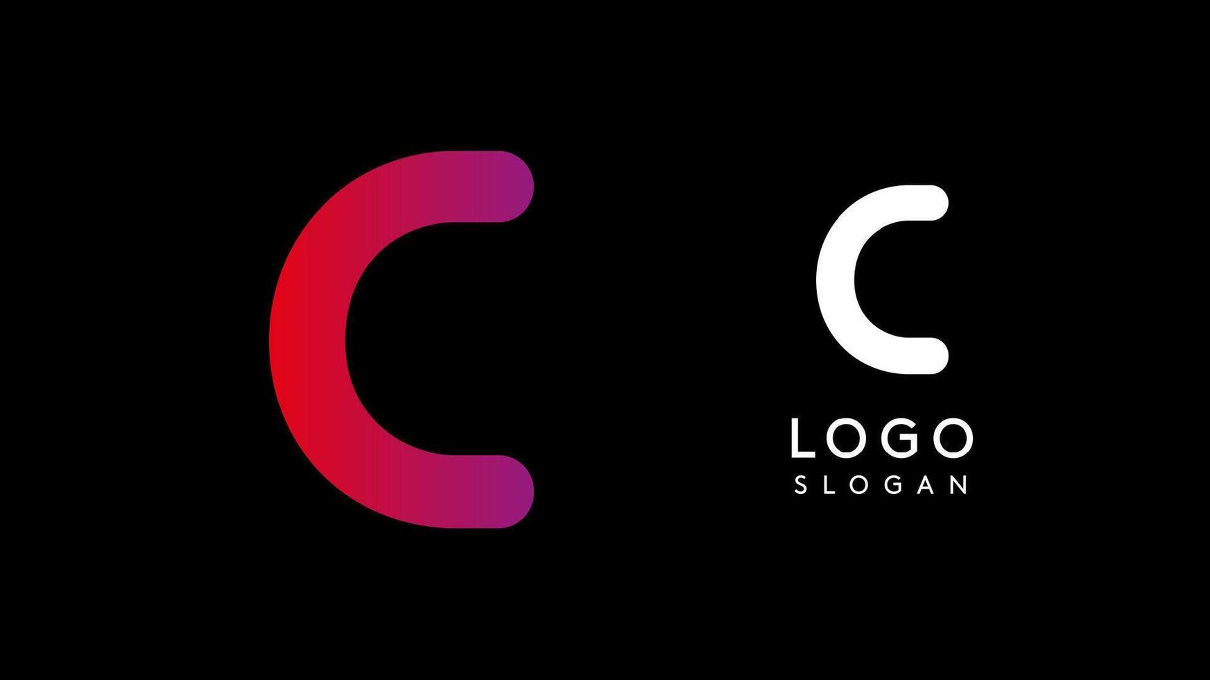 Minimalist geometric letter C, bold rounded icon style, futuristic cyber logotype for digital tech branding, EDM event, modern science and sci-fi technology identity. illustration vector