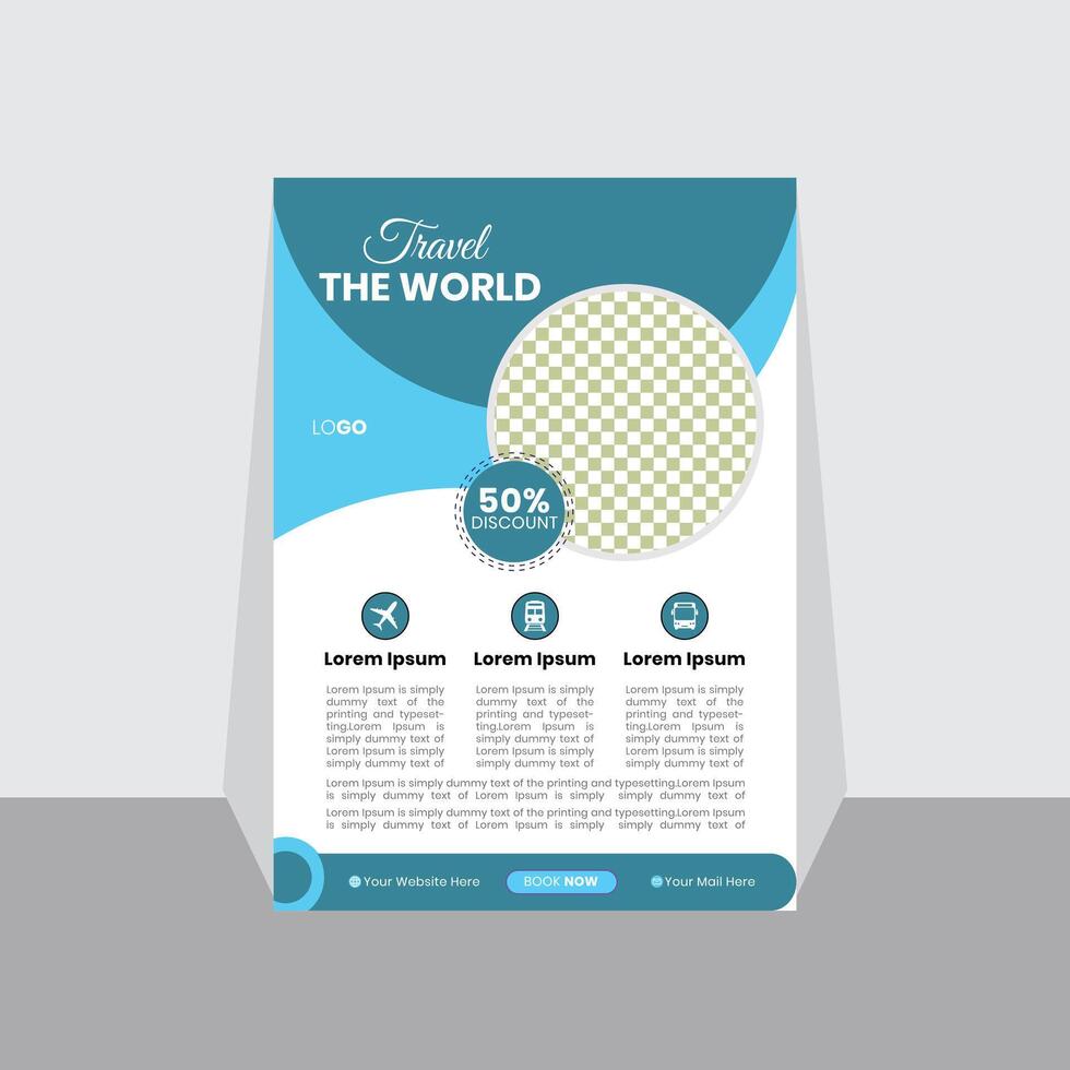 Unique Travel flyer design template vector