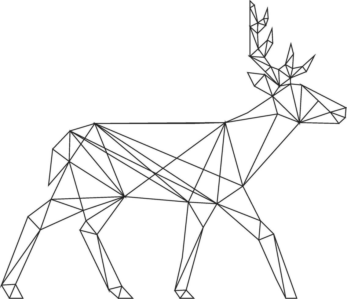 logo of deer frame, polygon illustration vector