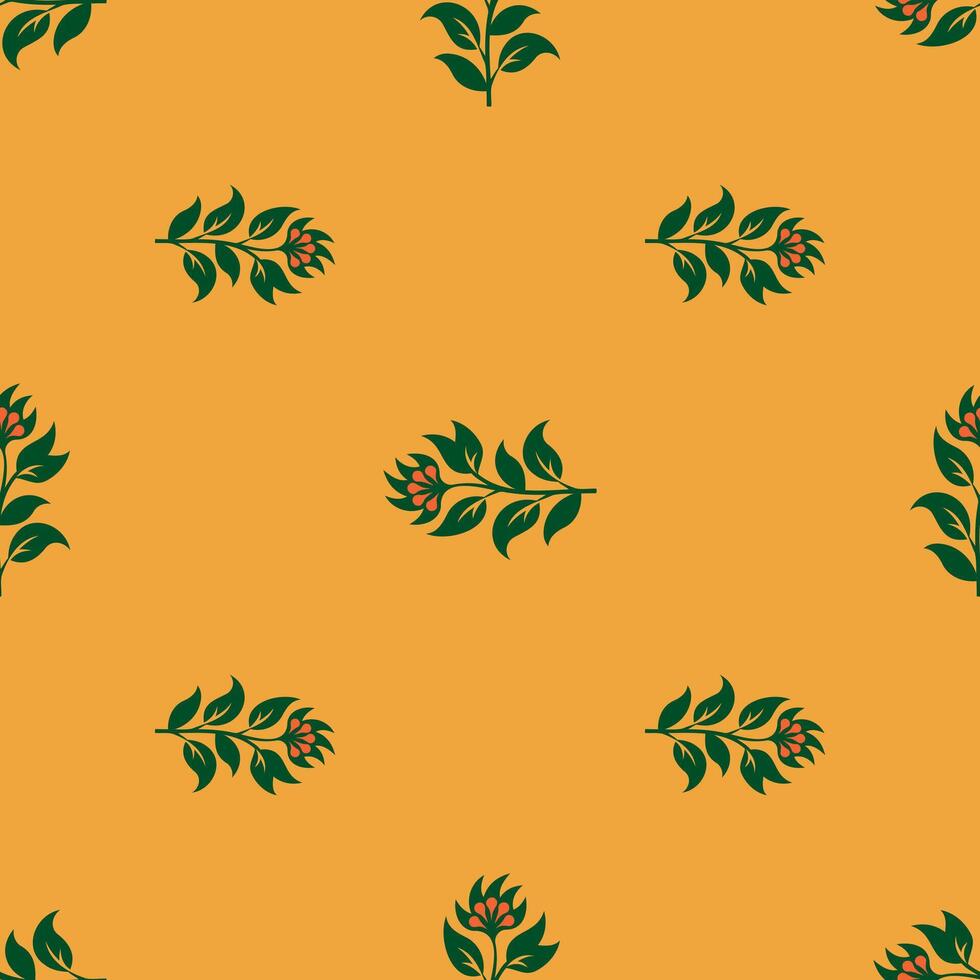 a pattern with flowers on an orange background vector