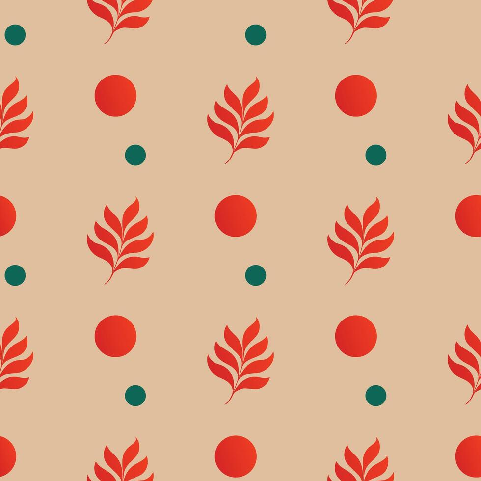 a pattern with flowers on an beige background vector