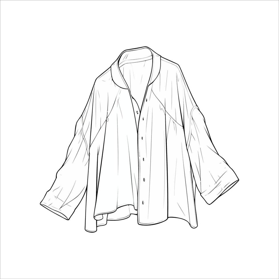 A drawing of a shirt with a collar vector