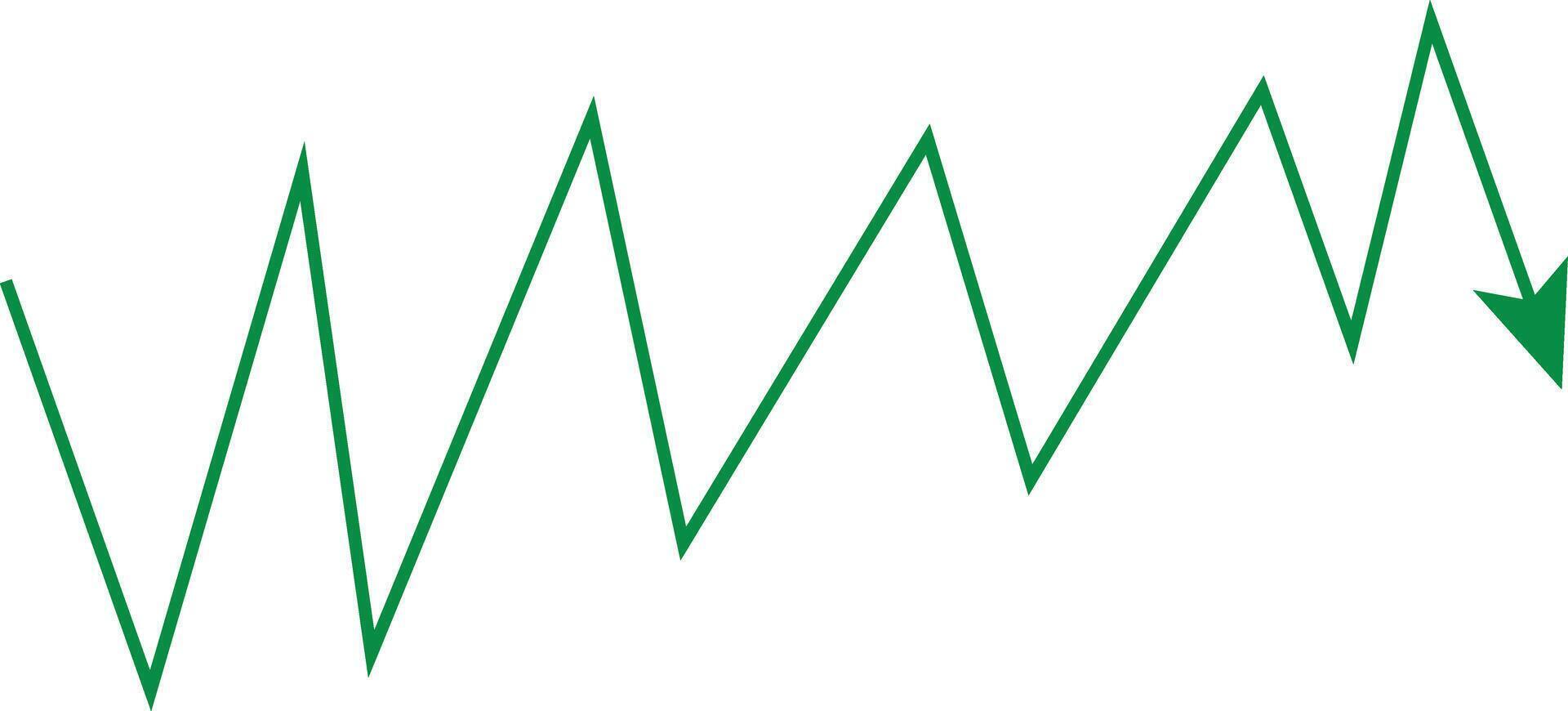 A green arrow pointing up on a white background vector