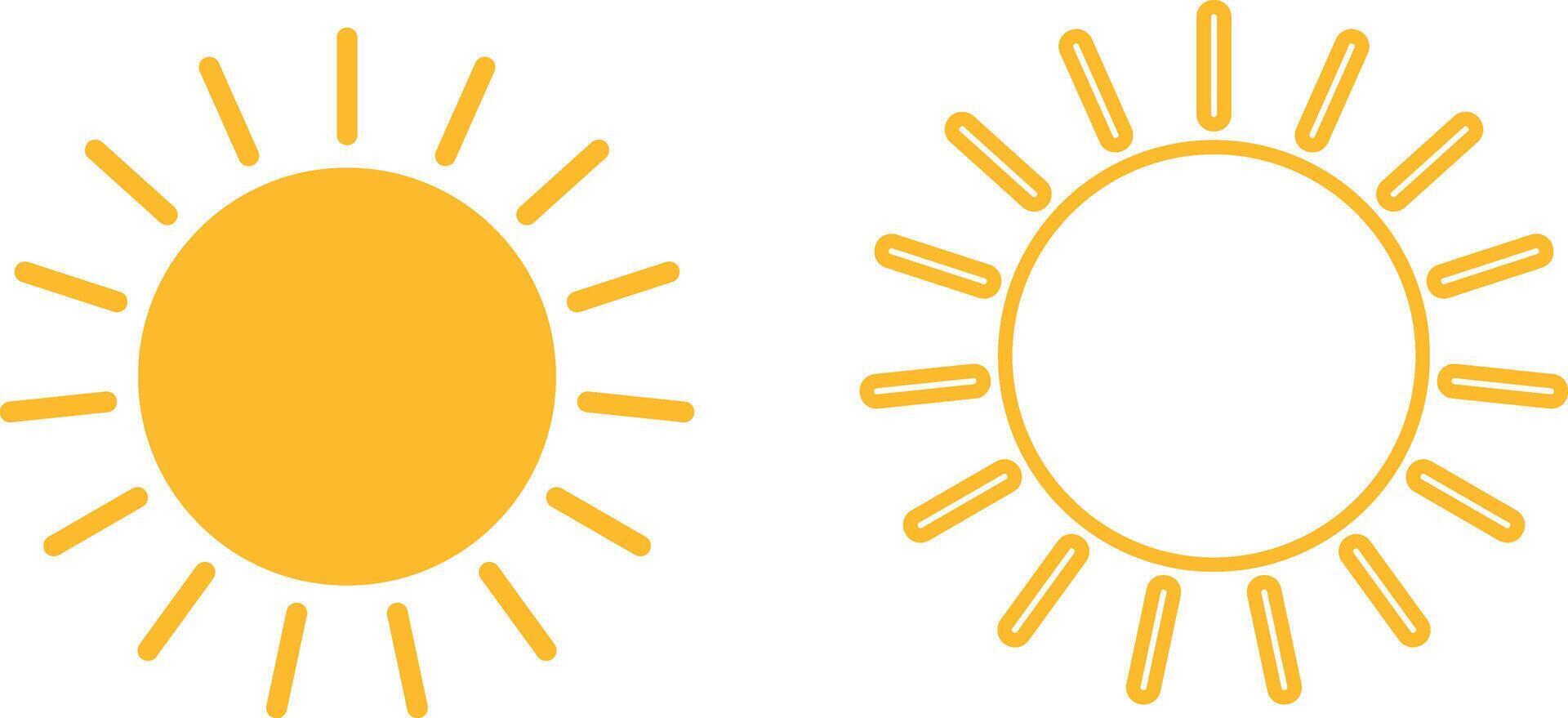 Sun and sun icon vector