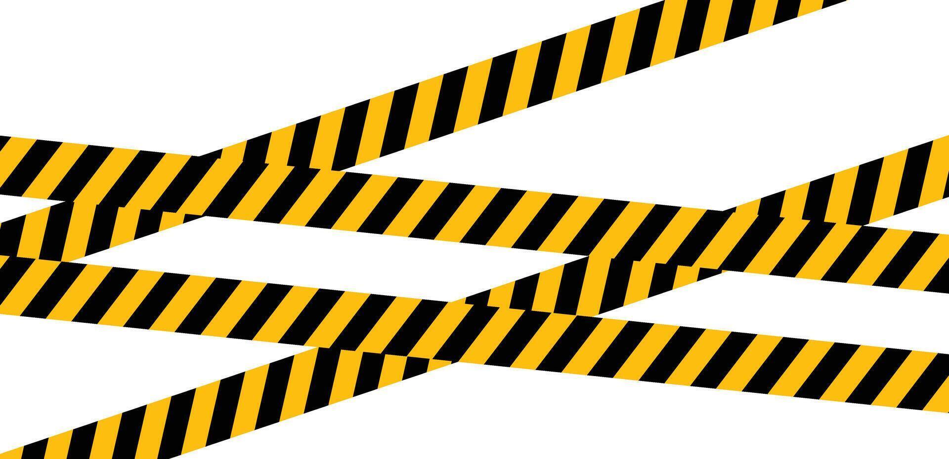 A yellow and black striped tape on a white background vector