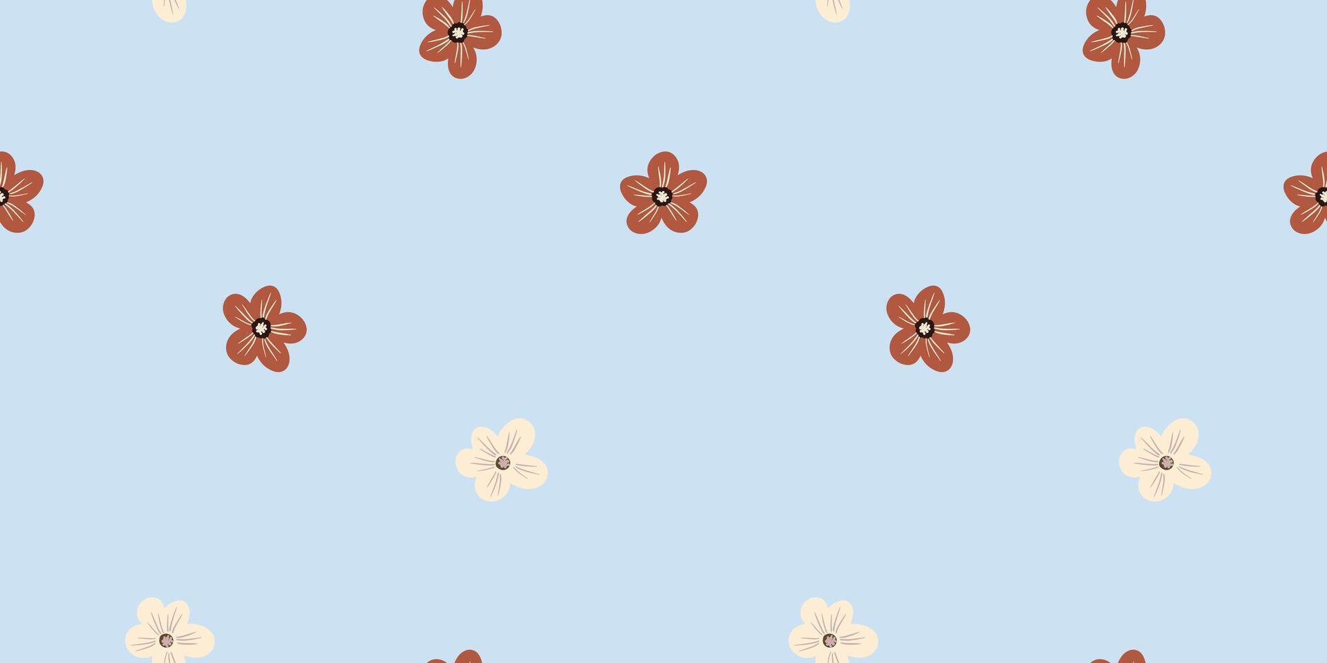 Vintage floral background with red and ivory flowers on grey brown background. Seamless pattern for design and fashion prints.Stock illustration. vector