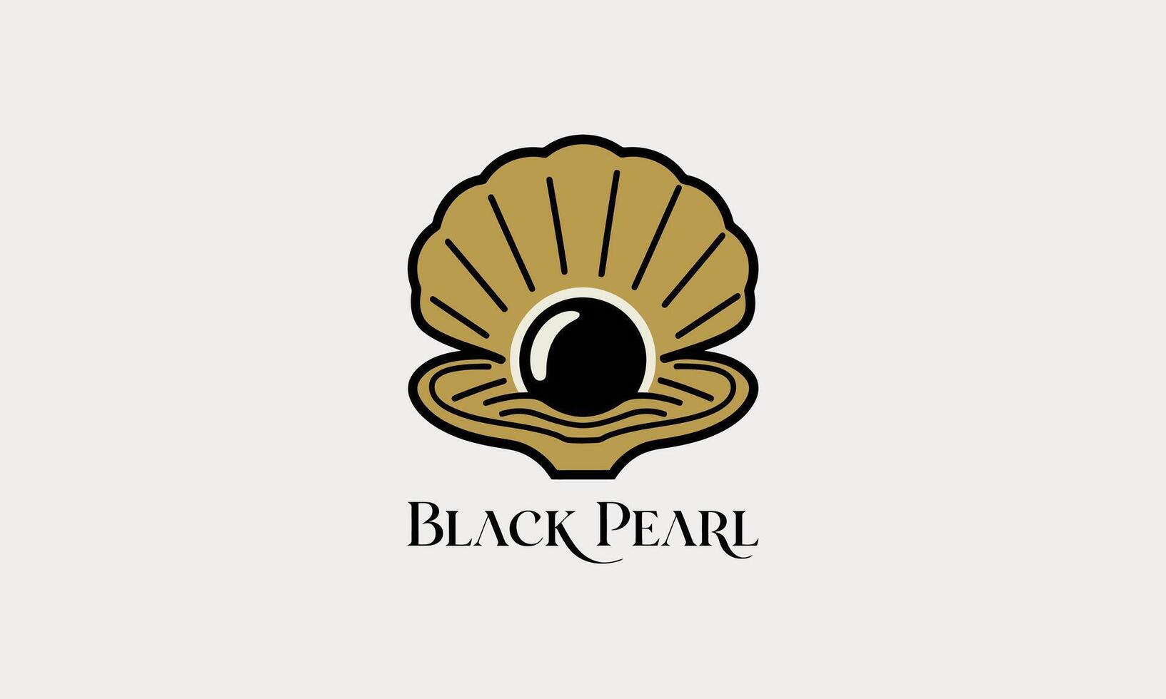 Elegant black pearl in an open seashell design vector