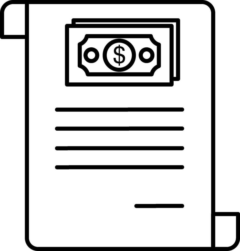 Money with contract document icon vector