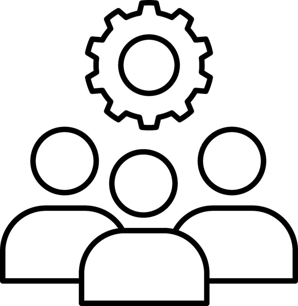 Human organization gear icon vector