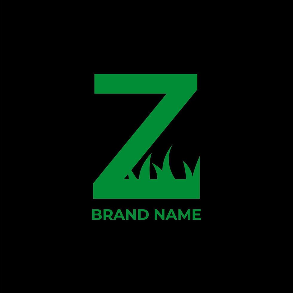 green letter z logo design vector