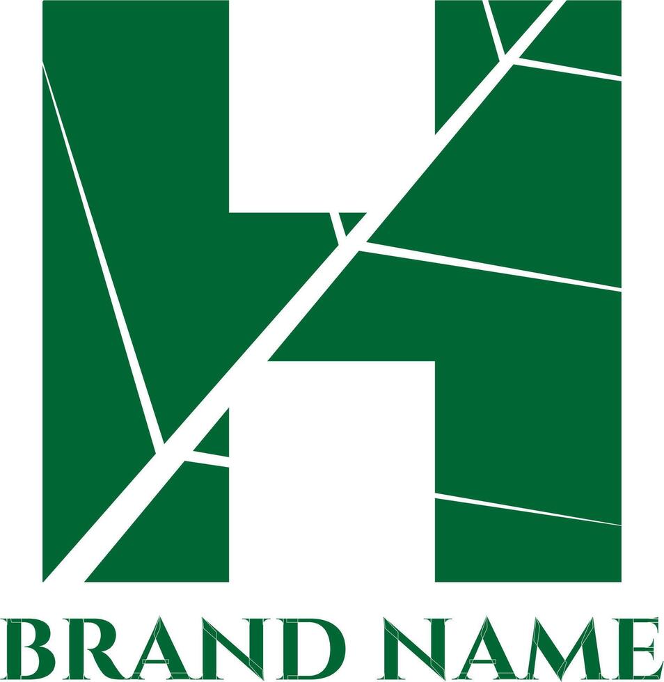 illustration of H letter a green background vector