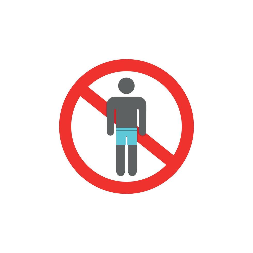 The design of the no topless warning templete. vector