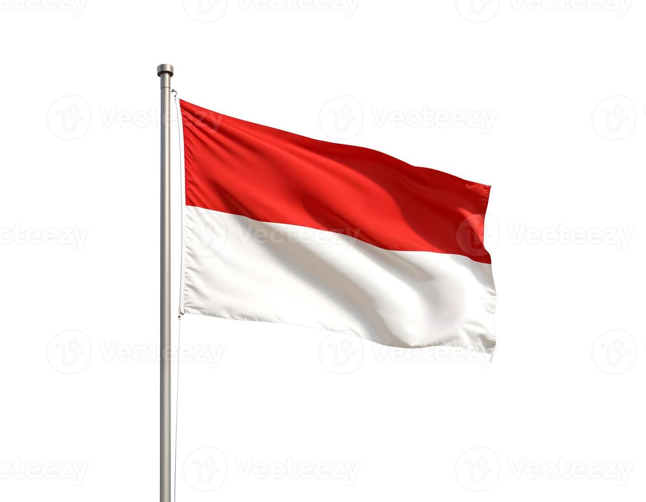 the flag of indonesia is flying in the wind photo