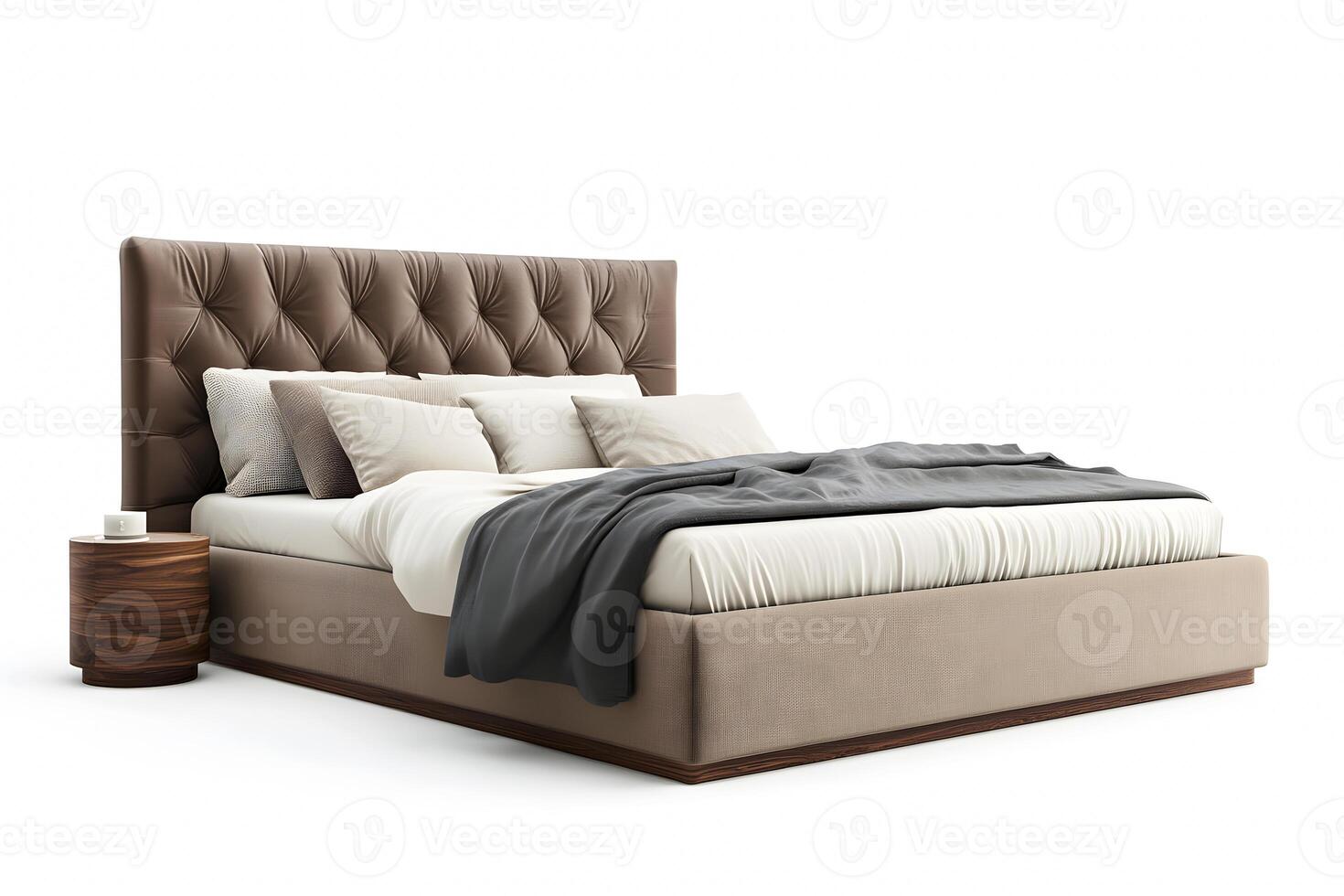 View of a Digital Bedroom on White background photo