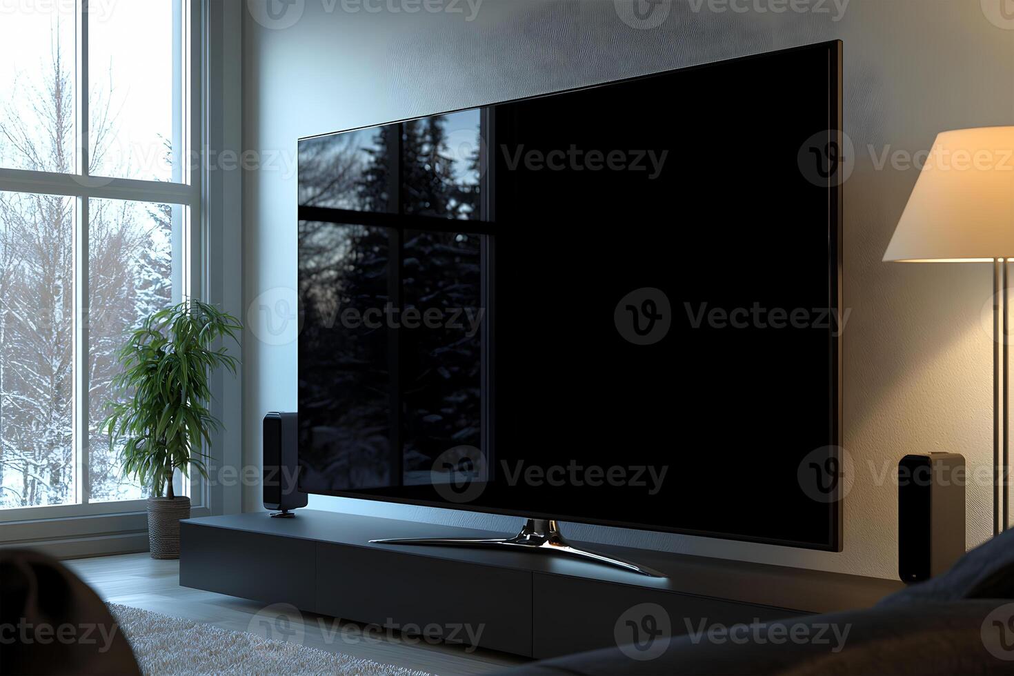 View of HD TV LCD Monitor on a Beautiful background photo
