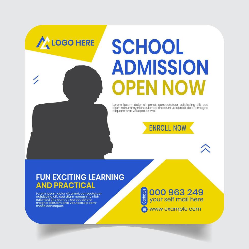 Admission Social Media Post Banner vector
