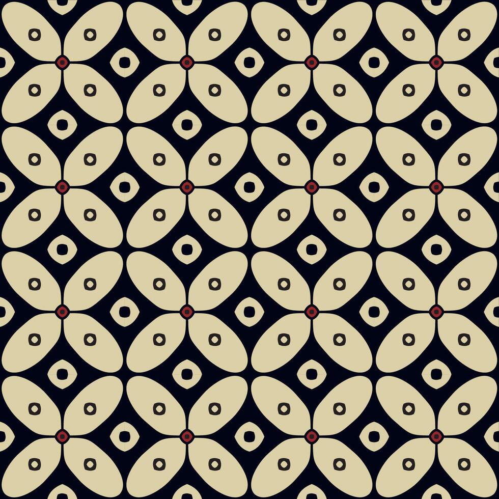 Simple monochrome Kawung Batik Pattern, Kawung batik is a typical batik that has a geometric motif in rows. vector