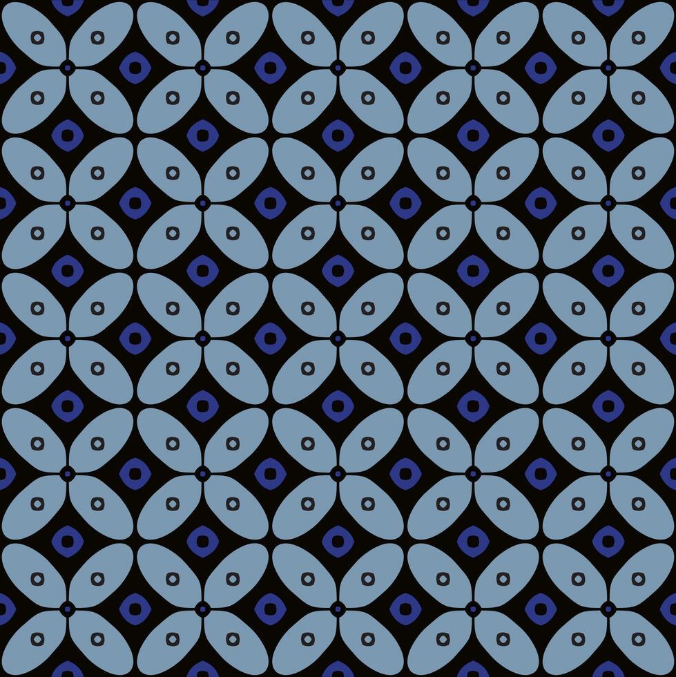 Blue Kawung Batik Pattern, Kawung batik is a typical batik that has a geometric motif in rows. vector