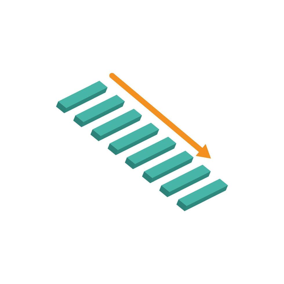 the upstair with down arrow illustration design vector