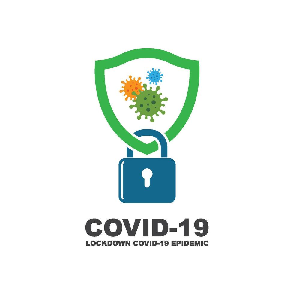 covid-19 corona virus lockdown icon illustration vector