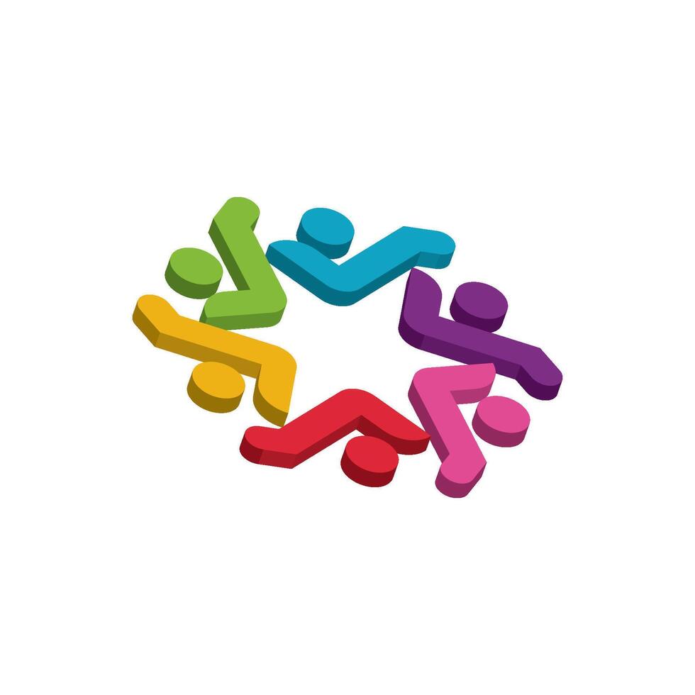 3d Community, network and social people icon design vector